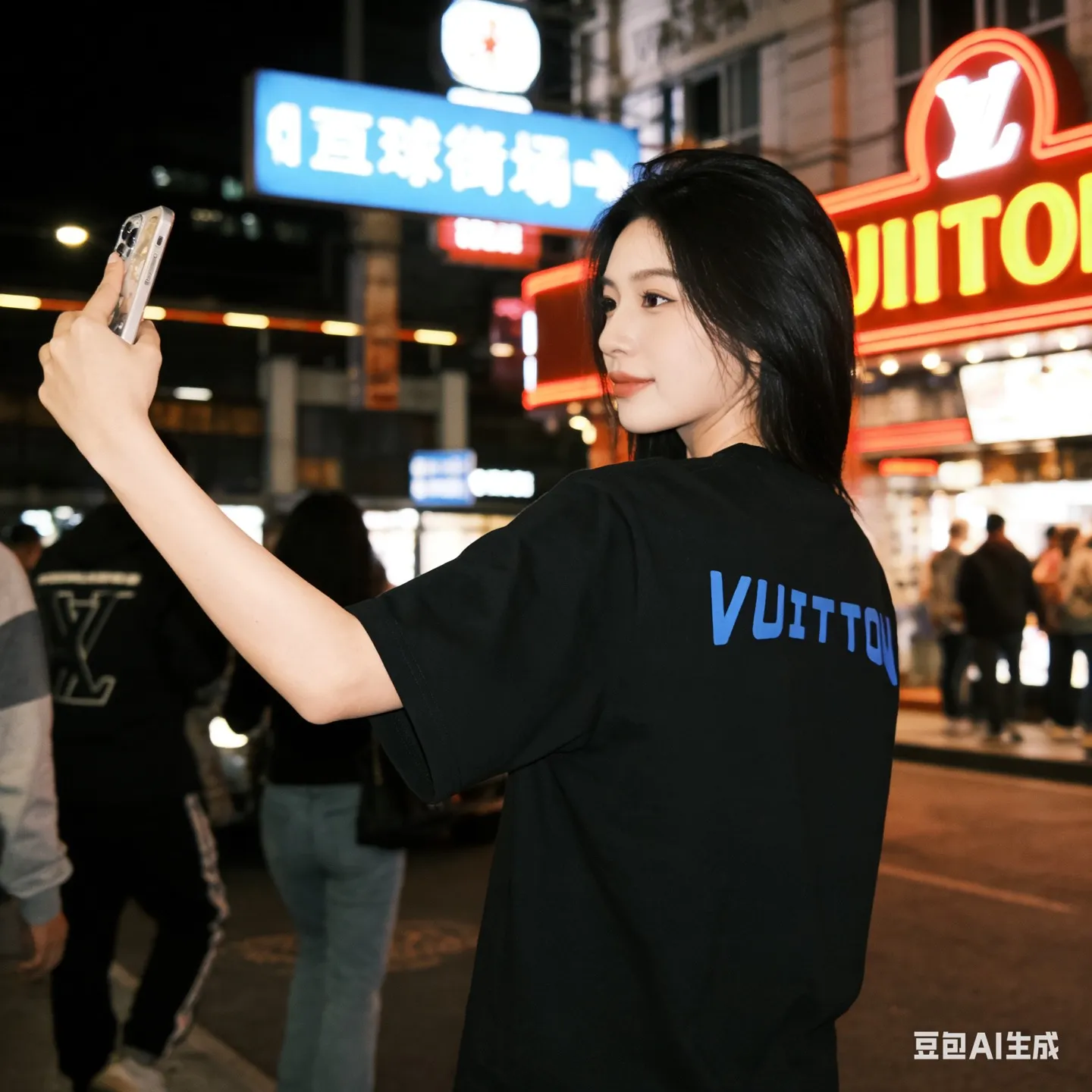 Louis Vuitton/Louis Vuitton round letter presbyopia logo foam short sleeves on the chest